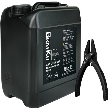 GratKit Upgraded ABS-Like 3D Drucker Resin 5000g Schwarz – Hochfestes, kratzfestes ABS-artiges 3D Druck Harz, kompatibel mit 405nm SLA, DLP und LCD Druckern – auch für industrielle Anwendungen
