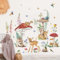 wondever Wandtattoo Waldtiere Hirsch Wandaufkleber Groß Pilze Blumen Wandsticker Wanddeko für Kinderzimmer Babyzimmer Schlafzimmer