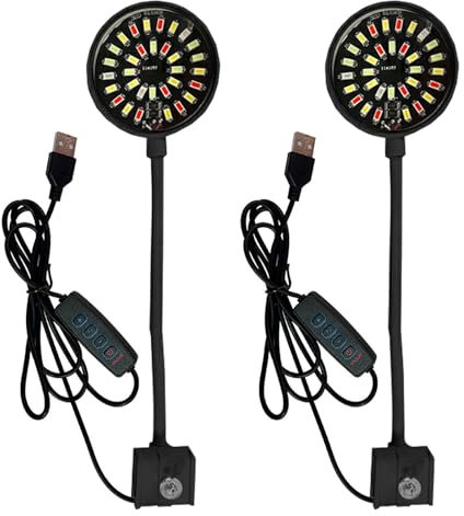 2 Stück USB 7 W Aquarium LED Lighting Light, Einstellbare Aquarienbeleuchtung,für Water Plants and Freshwater Aquariums, Ausgestattet mit einem 95cm Netzkabel,schwarz