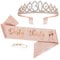 30th Birthday Sash and Tiara, Finally 30 Birthday Rhinestone Crown Birthday Gift for Girls 30th birthday decorations (Rose Gold)