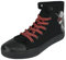 Black Premium by EMP Femme Baskets Hautes Noires avec épée et Roses imprimées EU38