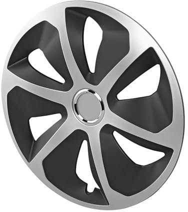 Radzierblende 15 Zoll Radblende Universal Radkappe Silber Schwarz, 1 Stück