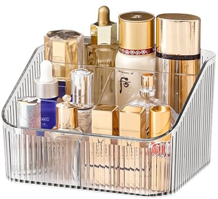 Homeanda Makeup Organiser Storage Compartments, Skin Care Cosmetic Organiser, Makeup Organiser and Storage(transparent)
