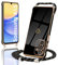 Micoden Handykette für Samsung Galaxy A15 4G/5G Hülle, Necklace Handyhülle mit Band Kameraschutz Herz Love Design Galvanik Silikon TPU Case Kordel zum Umhängen Schutzhülle für Samsung A15,Schwarz