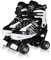 LOKJIJI Rollschuhe für Kinder Jungen Mädchen Anfänger, Einstellbar 4 Größen für Kinder und Jugendliche Teenager, Quad Schwarz & Weiß Rollschuhe für Sport (Small_28-32 EU)