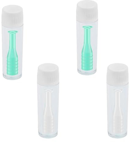 4 Stück Kontaktlinsen Einsetzhilfe, Kontaktlinsen Sauger, Kontaktlinsen Entferner mit Flasche, Kieselgel Kontaktlinsen Einsetzhilfe Weiche Linsen, für Weiche Linsen (Transparent Weiß, Grün)