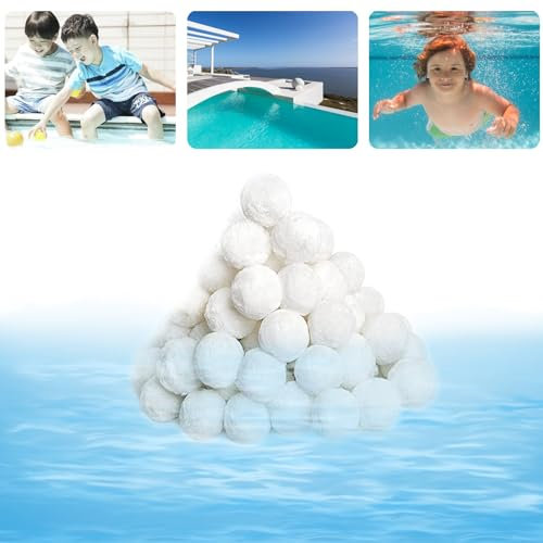 Bolas de Filtro de Piscina, 700g Bolas de Filtro, Filter Balls, Reutilizable Bolas Algodon Filtro de Piscina, Limpiador de Piscinas Sistema de Filtro