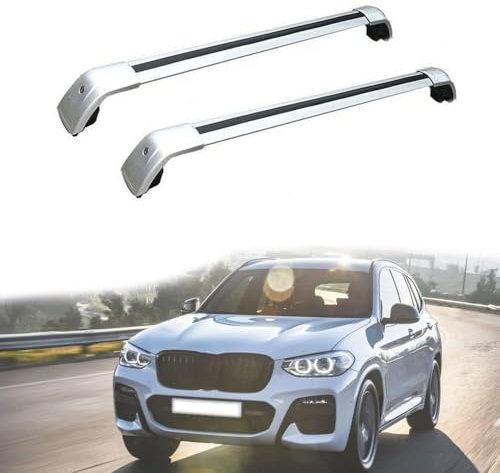 GCTRICL Für BMW X3 G01 F97 SAV 2017-2021 2 Stück Aluminium Dachträger Relingträger,Dachgepäckträger- Alu Relingträger,für Fahrradträger, Dachboxen Oder Als Skihalter,A