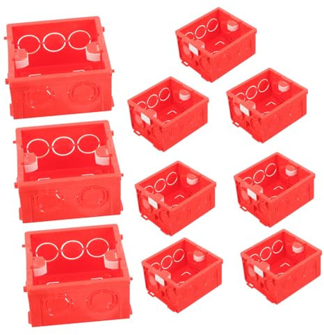 Hemobllo Scatole Da 10Pz 86 interruttore Presa a muro tipo 86 presa bianca scatole bianche presa da incasso interruttori rossi coffrer switchbox lightbox scatole ignifughe plastica