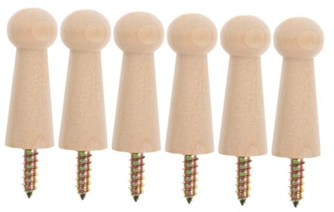 PRETYZOOM 6pcs Small Shaker Pegs Screw Cute Wall Hooks Hanging Hooks Supply for Hanging Coats for Wall