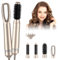 Haartrockner Warmluftbürste Set, Multifunktionale Heißluftkamm, Curly Heißluftbürste Styler Tool, Curler Negativ Ionic, Curler Richtkamm Für Salon Hairstyling Curling/Straighthen/Trocknen (Gold)