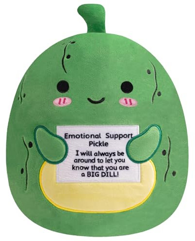 Xfrog Positive Pickle Plushie Gurke Positive Plüschtier Süßes Kuscheltier Kissen Kuscheltiere für Kinder Mädchen und Jungen 25cm