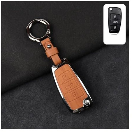SCSTHRCRA pour A&UDI Porte-clés R8 A6 A5 TPU R8 Q8 A7 A4l A6l Q5l A3 TT Q6 RS Étui À Clé De Voiture pour Accessoires De Chaîne De Coque De Couverture De Voiture Télécommandes Voiture(D Brown,1)