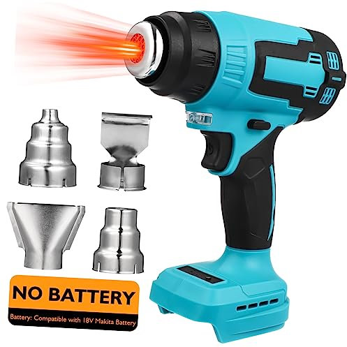 Operitacx Souffleur Air Chaud Électrique Portatif Chauffage Rapide Avec Gâchette De Vitesse Éclairage Led Intégré Pour Visibilité