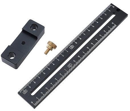 Holibanna Aluminium Legierung T-form Anreißlineal Scriber Werkzeug für Holzverarbeitung Präzise Markierungslehre für Möbelbau und DIY Projekte