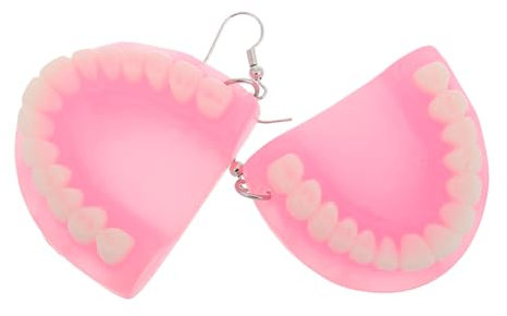 SAFIGLE 1 Paar Personalisierte Zahnohrringe Schmuck Hässliche Ohrringe Halloween-cosplay-requisiten Punk-ohrringe Punk-accessoires Halloween-ohrring Seltsame Ohren Coole Ohrringe Harz Rosa