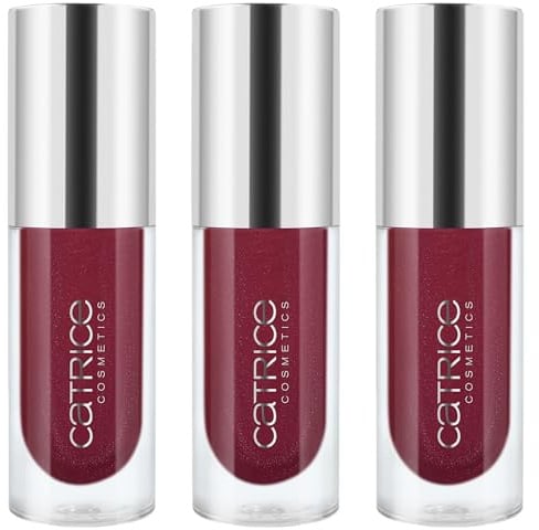 Catrice ETERNAL RED Cherry Bomb Lip Oil, Lipgloss, Nr. C03, Rot, volumengebend, vergrößernd, glänzend, vegan, ohne Parabene, ohne Mikroplastikpartikel, Nanopartikel frei, 3er Pack (3x3.6ml)
