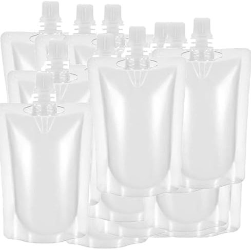 Stand Up 500ml Plastic Bag Booze Bottle Travel Festival Drink Pouch (50Pcs)