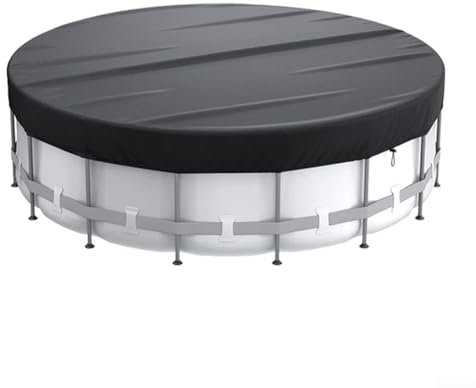 Bâche de protection solaire ronde pour piscine hors sol (4,5 m, noir)