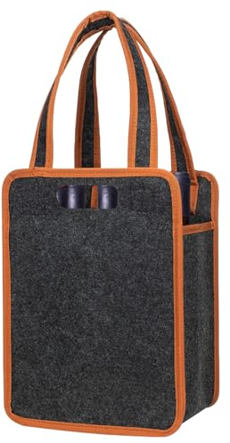 Bottle Holder - Whiskey Bottle Carrier | Wine Bottle Carrying Case | Barrel Design Barrel with DAVIDERI | Felt Travel Wine Bottle for Campegg