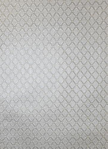 Vymura M95681 Santina Trellis Italian Heavyweight Vinyl Wallpaper, Grey/Natural