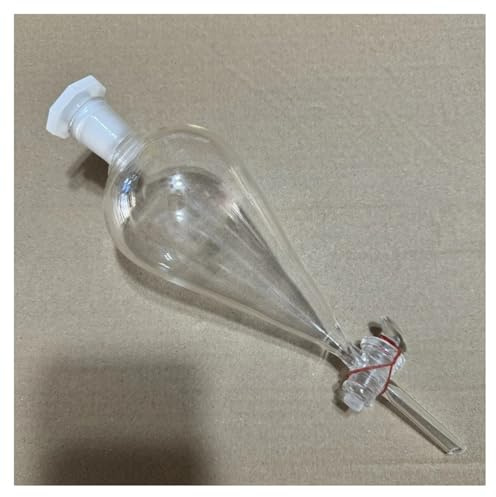 Cristalería de Laboratorio Embudo de separación de vidrio en forma de pera con boca estándar de 250 ml, 500 ml y 1000 ml for experimentos.(1000ml (PTFE piston))