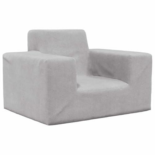 vidaXL Canapé pour Enfants Gris Clair Peluche Douce, Mini canapé, Mini canapé pour Enfants, siège pour Enfants, Fauteuil pour Enfants