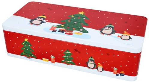 Gebäckdose XXL Winter Market - Birkmann - 42 x 20 x 11 cm, Weißblech, eckig, mit Deckel, Gebäckdose groß, Weihnachten Dose, Keksdose Metall, Plätzchendose Weihnachtsmarkt