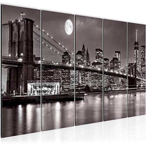 Runa Art Bild New York City Wandbilder auf Vlies Leinwand 5 Teilig Wanddekoration Wohnzimmer Büro 606756c