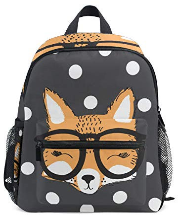 Kinderrucksack Brille Fuchs Mit Punkt Kindergarten Vorschule Tasche für Kleinkind Mädchen Jungen