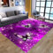 LHGBGBLN 3D-Druck Teppich Blume lila Schmetterling Wohnzimmer Bodenmatte Schlafzimmer Kind Krabbelmatte Türmatte rutschfeste Matte