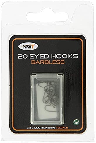 x20 NGT Barbless Eyed Hooks in Size 14