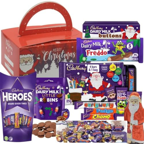 Luxury Chocolates Hamper -Cadburys Mega Chocolate Selection Box for Chocolate Lover includes Heroes Buttons Freddo Santa Selection Little Robin- Perfect 2024 Christmas