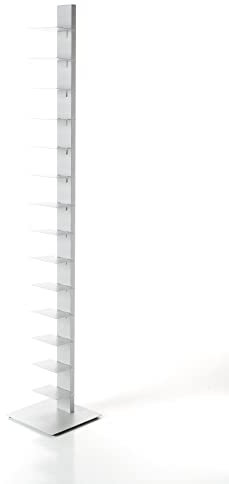 ZStyle BBB ITALIA Libreria SAPIENS a Colonna Verticale In Metallo, Scaffale Autoportante Con Ripiani In Acciaio (202 cm, Bianco)