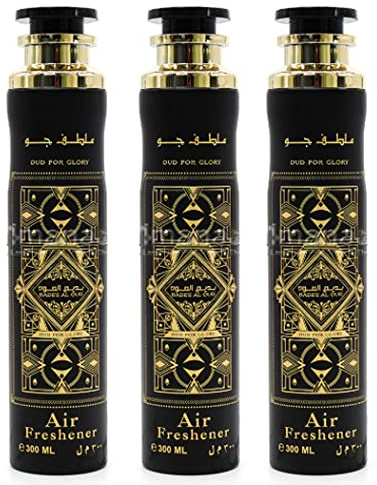 Arabian Oud Air Fresheners Room Freshner Spray 'Oud' Scent Oud/Musk/Woody/Rose Scent Perfume Spray (Pack of 3) (Badee Al Oud)