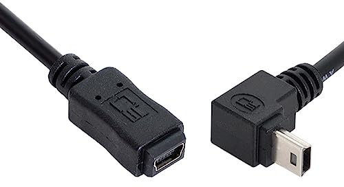 CY Cavo di prolunga da mini USB 5 pin maschio a mini USB 5 pin femmina, 480 Mbps, con angolo di 90 gradi, 20 cm