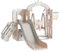 Toboganes Independientes para Bebés y Juegos de Columpios para Niños Pequeños Escaladores de Columpios Juegos de Parques Interiores Exteriores Toboganes Equipos de Diversión Centro (Tower Pink)