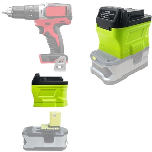 MAKBOS Adaptateur de batterie pour Ryobi Milwaukee, remplacement pour batterie Milwaukee 18 V, adaptateur d'outil électrique sans fil