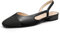 DREAM PAIRS Women's Casual Pointed Toe Ballet Comfort Soft Slip On Flats Slingback Shoes Low Sandals Chunk Heel,Size 8,Black,SDFA2415W