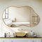 Dorlicecass Irregular Wall Mirror - Wall Mirrors Decorative 20x36 Gold Asymmetrical Mirror Tempered Glass Aviation Aluminum Alloy Frame for Bathroom, Bedroom, Living Room, Cloakroom, Entryway