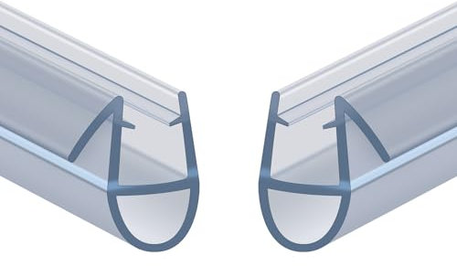 Flintronic Joint de Douche pour Paroi en Verre, 40CM 2PCS 4-6mm Barrière de Douche, Joint Porte Douche pour Vitre, Joint d'Étanchéité Cabine Douche Barrière Pliable, PVC Extra-épais (Transparent)