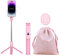 Selfie Stick Phone Tripod with Detachable Remote, Fill Light and Storage Bag - Extendable Video Stand for Vlogging, Live Streaming, Travel (Pink)