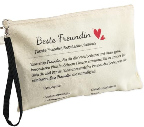 Beste Freundin Geschenke,Kosmetiktasche für Beste Freundin,Klein Make up Tasche Schwester Geschenk Mit Reißverschlüsse Haken für Freundin Kollegin Braut