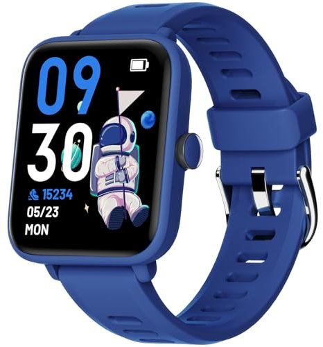 BIGGERFIVE Fitness Tracker Orologio senza App Bambini Bambina da 5 a 14 Anni, Smartwatch con Contapassi, Resistente all'Acqua Fino a 5 ATM, Monitor del Sonno, Sveglia Vibrante, Giochi Puzzle