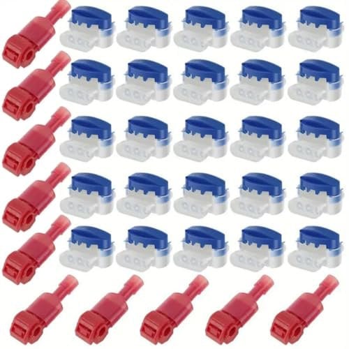 25 Pcs Waterproof Wire Connectors for Robotic Lawn Mowers, Lawnmower Connector with 20 Pcs Connection Terminals, Lawnmower Cable Repair Kit for Automower Irrigation Applications