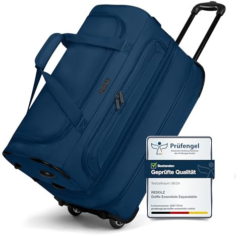 REDOLZ 2-Rollen MEDIUM Trolley-Reisetasche | Volumen mit Dehnfalte erweiterbar von 51 auf 64 Liter | für Männer & Frauen (55 cm, extra Bodenfach)
