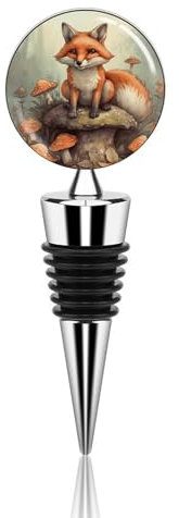 Wine Stopper Resealable Wine Pump Beverage Bottle Stoppers Vacuum Wine Stopper Fox in The Woods Wine Bottle Sealer Silicone Wine Saver Stoppers for Kitchen Supplies Wine Accessories