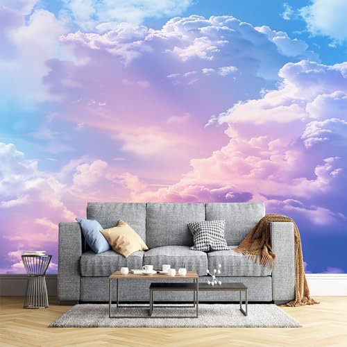 JEDTAKCT Fototapete Romantische Wolken Natur Traumhafter Himmel Wandtapete Tapeten Wohnzimmer Schlafzimmer Jugendzimmer Büro Flur Hotel Spa Moderne Design Wand Dekoration 400X280Cm