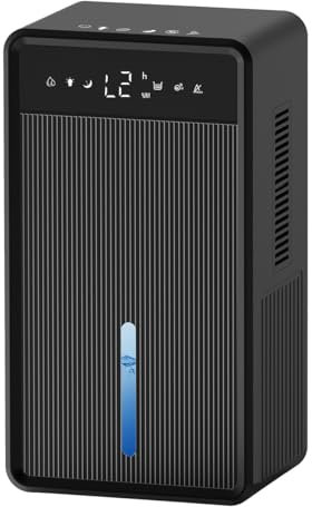 3 in 1 Home Dehumidifier, 3L Laundry Drying Dehumidifier with 24H Timer and 7 Color LED Lights, Auto Shut Off Defrost, Quiet Dehumidifiers for Homes, Offices, Basements, Laundry