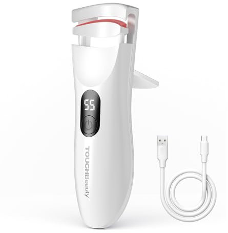 TOUCHBeauty Rizador de Pestañas Térmico con Pantalla LED, Rizador de Pestañas Eléctrico Recargable, 3 Modos de Temperatura, Calor rápido 10 Segundos y Larga Duración AG-2316